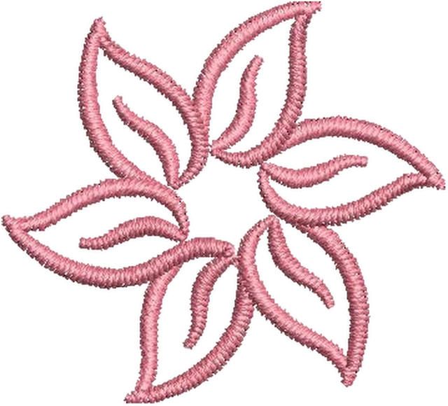 Diseño de bordado Flor rosa sobre tela