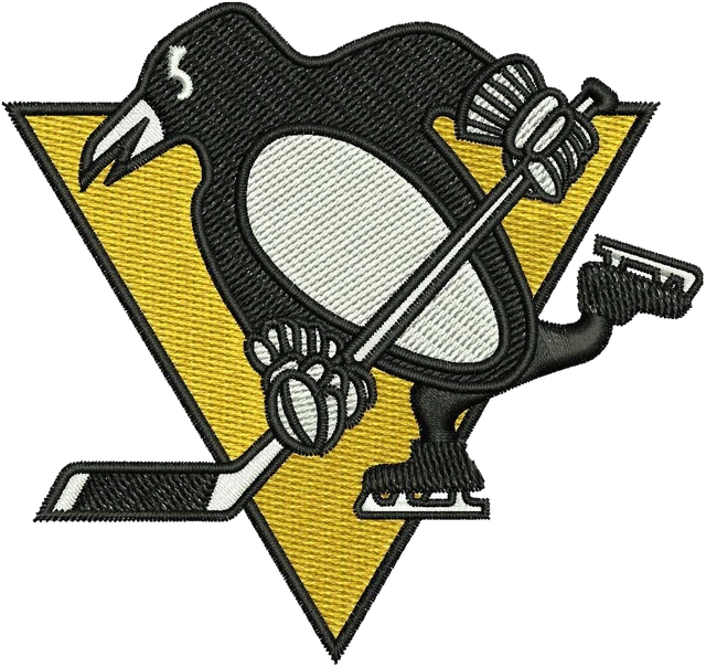 Pittsburgh Penguins New Logo Embroidery Design embroidery design shown stitched on fabric