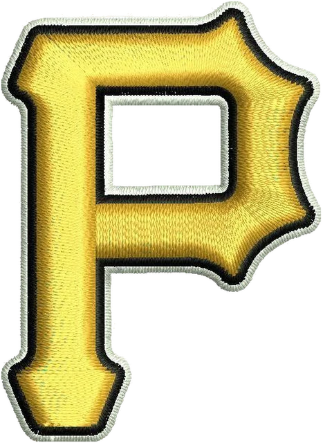 Motif de broderie Pittsburgh Pirates logo 3D brodé sur tissu
