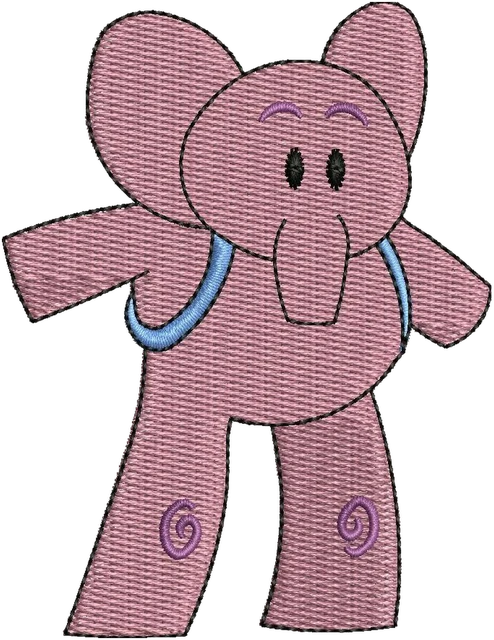 Elly from Pocoyo Embroidery Design embroidery design shown stitched on fabric