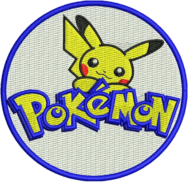 Diseño de bordado Pokémon logotipo 2 sobre tela