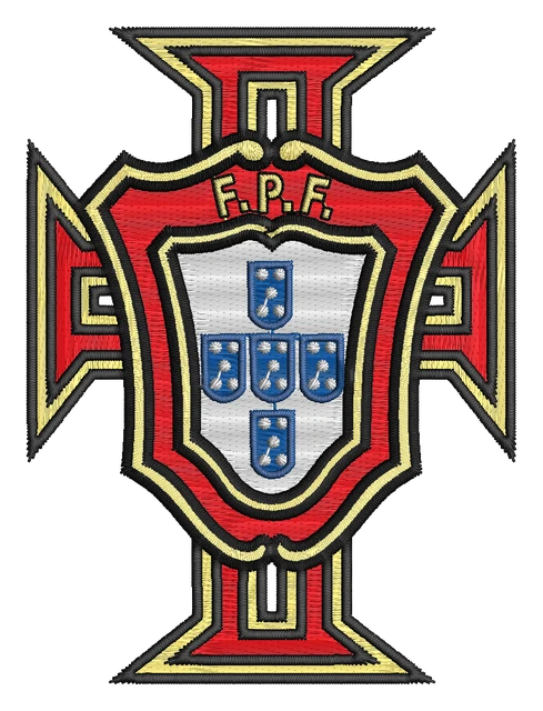 Motif de broderie Modèle de l'équipe nationale de football du Portugal brodé sur tissu