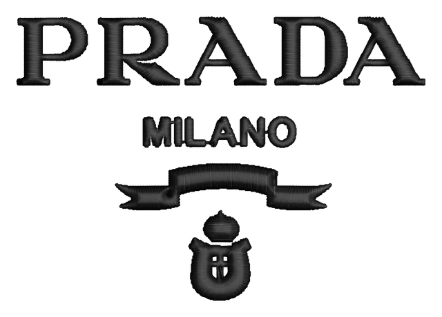 Motif de broderie Prada Milano Broderies brodé sur tissu