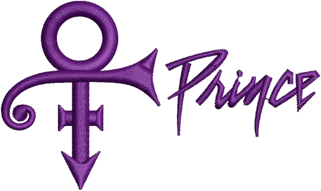Ricamo Simbolo di Prince 7 su tessuto