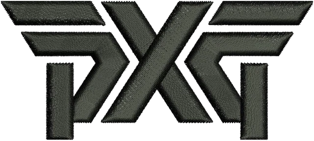 PXG Golf Logo Embroidery Design embroidery design shown stitched on fabric