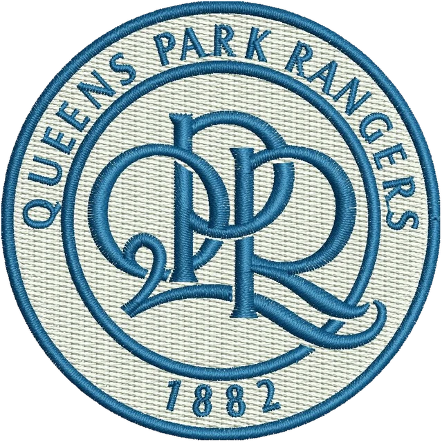 Stickdatei Queens Park Rangers Football Club Logo Stickdatei auf Stoff gestickt
