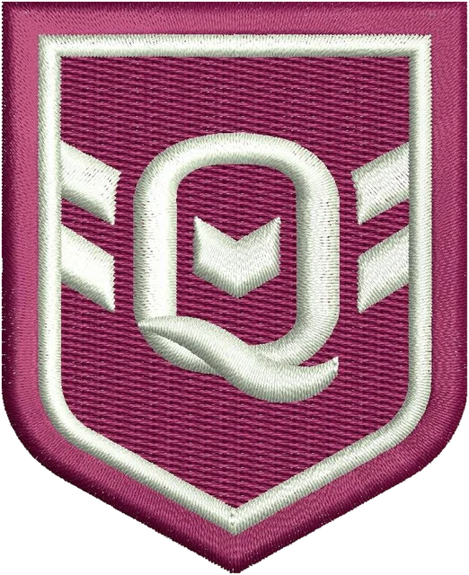 Queensland Rugby League Team Logo 2 Embroidery Design embroidery design shown stitched on fabric