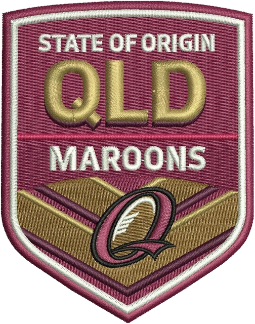 Motif de broderie Queensland State of Origin logo brodé sur tissu