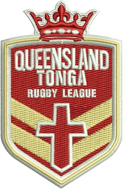 Ricamo Disegno da ricamo scudo Queensland Tonga Rugby League su tessuto