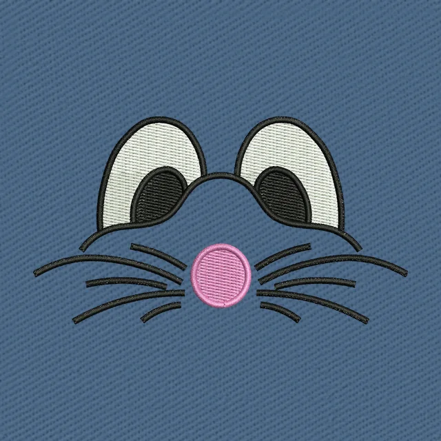 Diseño de bordado Cara de conejo de Pascua con nariz rosa