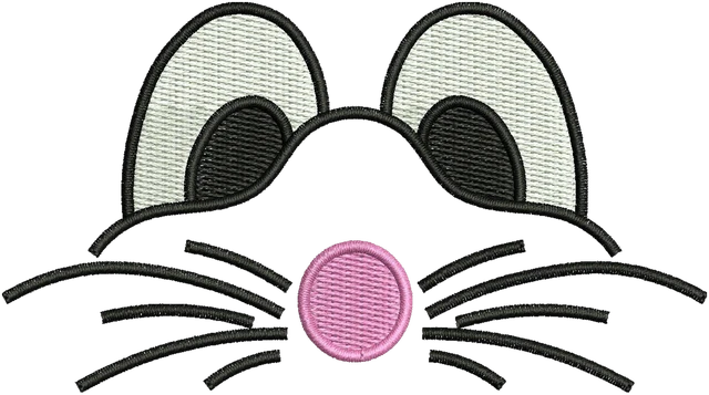 Diseño de bordado Diseño de bordado Cara de conejo de Pascua con nariz rosa sobre tela