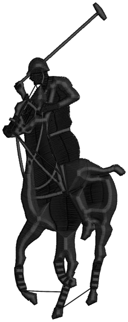 Ralph Lauren Big Black Embroidery Design embroidery design shown stitched on fabric