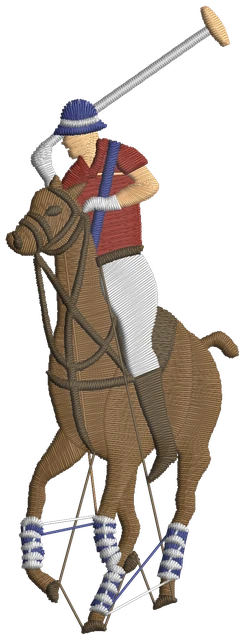 Ralph Lauren Polo Player Colour Embroidery Design embroidery design shown stitched on fabric