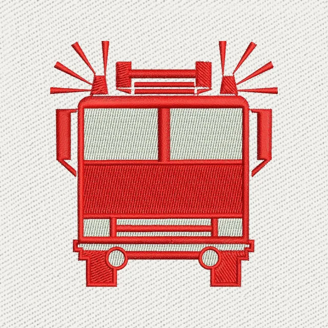 Camión de bomberos rojo de dibujos animados