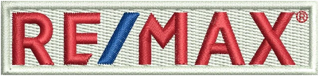 Remax New 2018 Logo 2 Embroidery Design embroidery design shown stitched on fabric