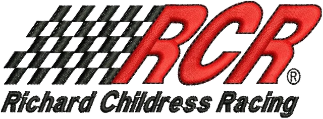 Richard Childress Racing RCR Checkered Logo Embroidery Design embroidery design shown stitched on fabric