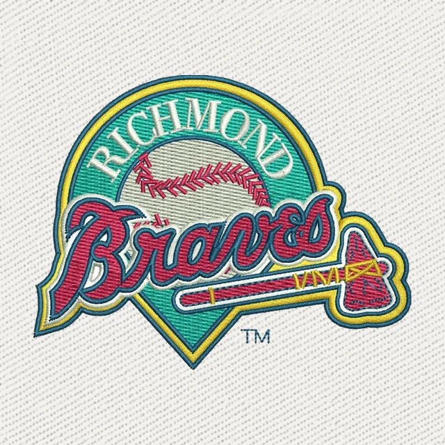 Diseño de bordado escudo béisbol Richmond Braves