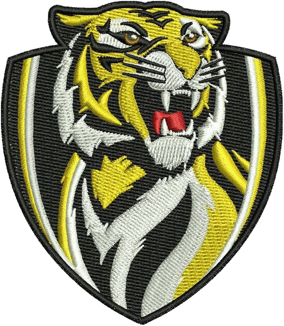 Richmond Football Club Logo 2 Embroidery Design embroidery design shown stitched on fabric