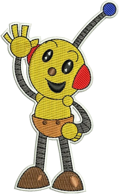 Stickdatei Rolie Polie Olie Young Robot Olie Polie Stickdatei auf Stoff gestickt