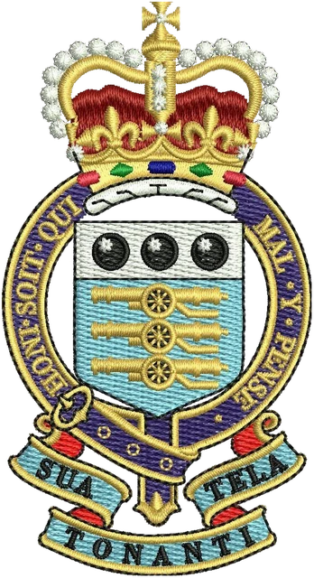 Diseño de bordado Royal Army Ordnance Corps Escudo sobre tela