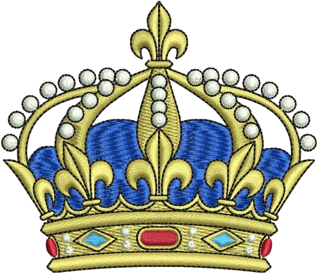 Motif de broderie Couronne royale de France brodé sur tissu