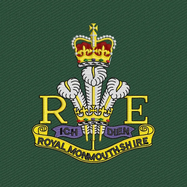 Disegno da ricamo Royal Monmouthshire corona e piume