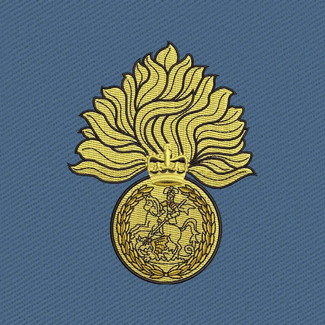Disegno da ricamo Royal Regiment of Fusiliers granata fiammeggiante