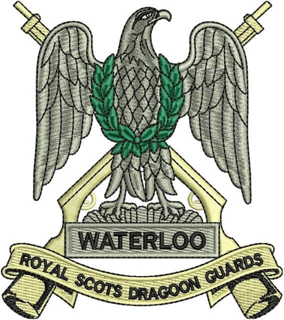 Ricamo Disegno da ricamo Royal Scots Dragoon Guards aquila Waterloo su tessuto