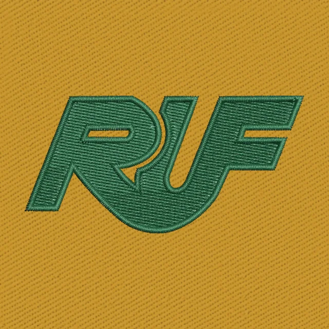Diseño de bordado Logo automóvil RUF verde en letras