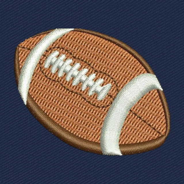 Brauner Rugbyball mit weißen Schnürsenkeln Stickdatei