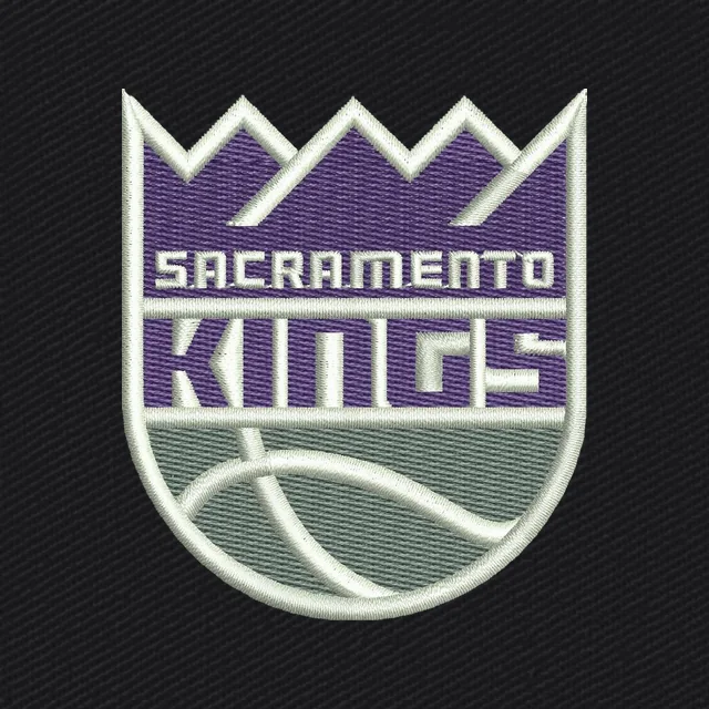 Sacramento Kings Purple Crown Basketball Embroidery Design
