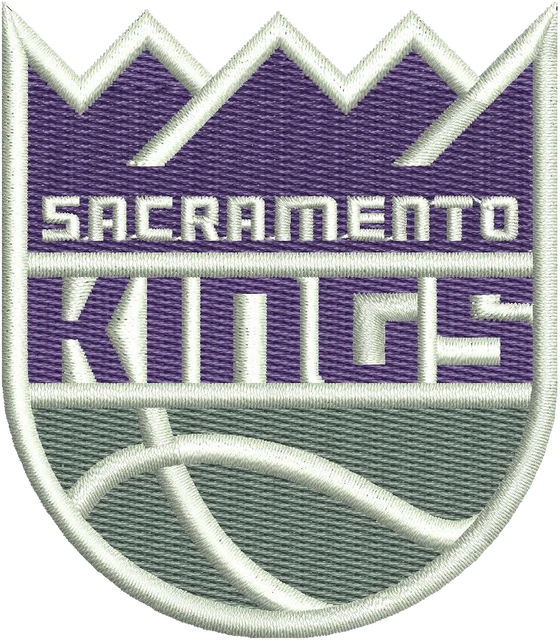Sacramento Kings Purple Crown Basketball Embroidery Design embroidery design shown stitched on fabric