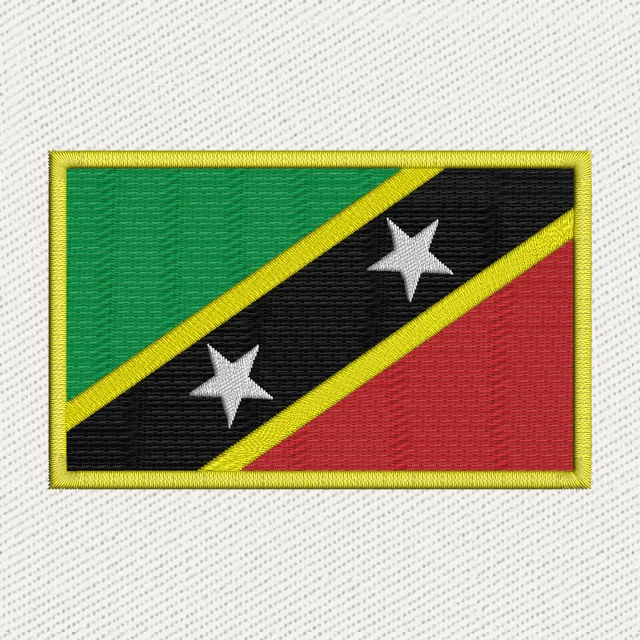 Saint Kitts and Nevis Flag Embroidery Design