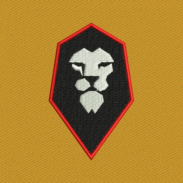 Salford City Black Lion Shield Embroidery Design