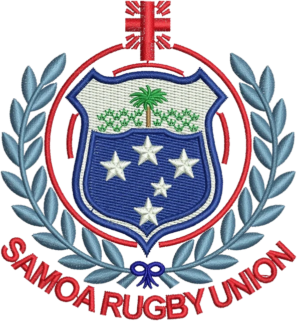 Motif de broderie Logo de l'équipe nationale de rugby à XV des Samoa brodé sur tissu