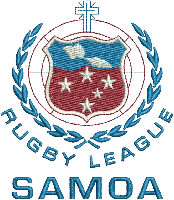 Motif de broderie Logo de rugby à XIII des Samoa brodé sur tissu