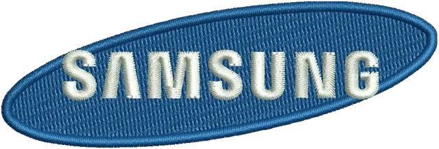 Diseño de bordado Diseño de bordado del logo ovalado azul Samsung sobre tela