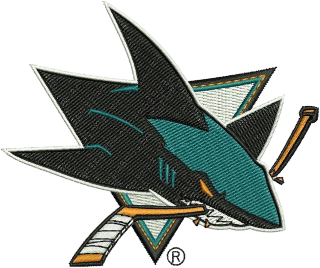 Ricamo Logo della squadra di hockey su ghiaccio San Jose Sharks su tessuto