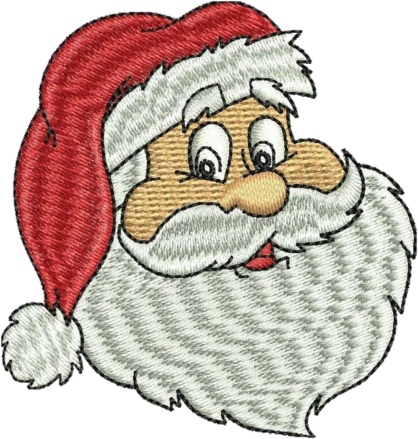 Santa Face Embroidery Design embroidery design shown stitched on fabric