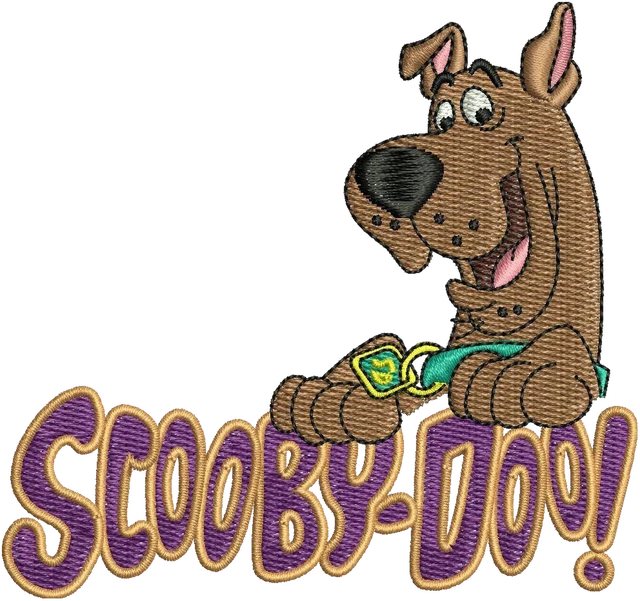 Stickdatei Scooby Doo 4 Stickdatei auf Stoff gestickt