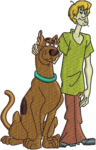 Ricamo Scooby-Doo e Shaggy Rogers Duo su tessuto