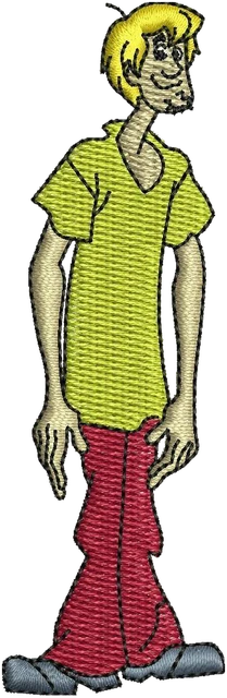 Motif de broderie Shaggy Rogers Pose en pied brodé sur tissu
