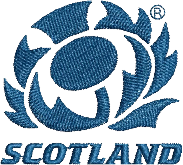 Diseño de bordado Logotipo del equipo nacional de rugby a quince de Escocia sobre tela