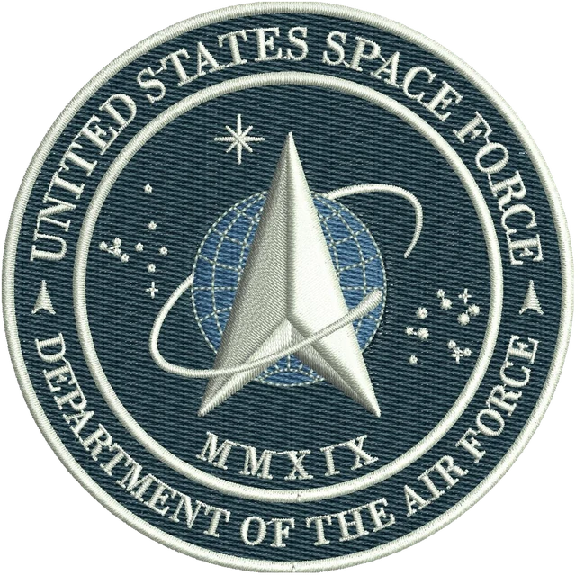 Motif de broderie Sceau de United States Space Force brodé sur tissu