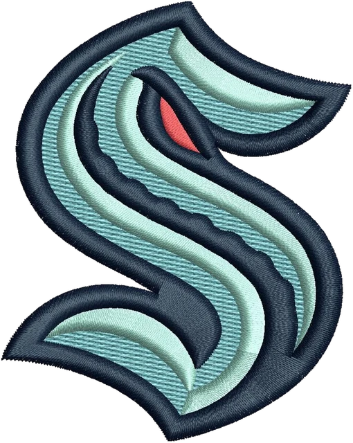 Ricamo Logo Seattle Kraken su tessuto