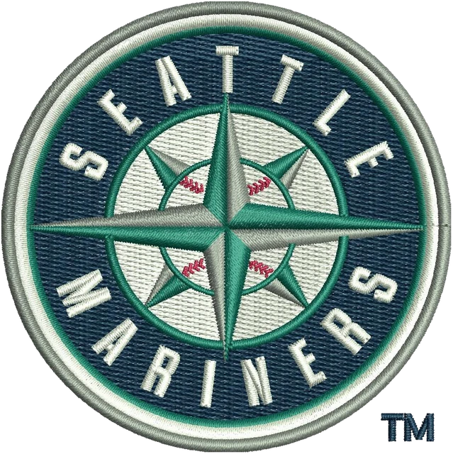 Stickdatei Seattle Mariners Logo Stickdatei auf Stoff gestickt