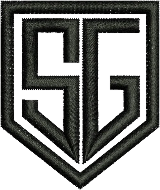 Ricamo Logo con lettere SG su tessuto