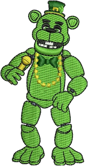 Shamrock Freddy Green Leprechaun Embroidery Design embroidery design shown stitched on fabric