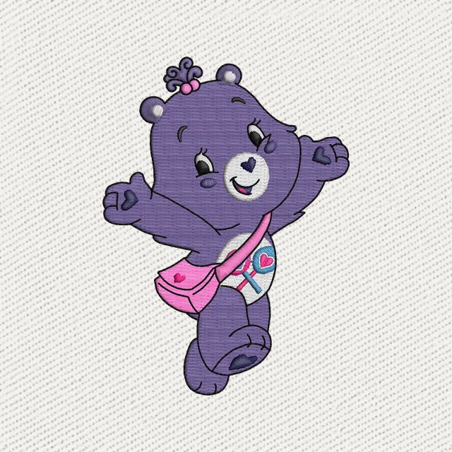 Diseño de bordado Osita Compartir caminando con bolsito