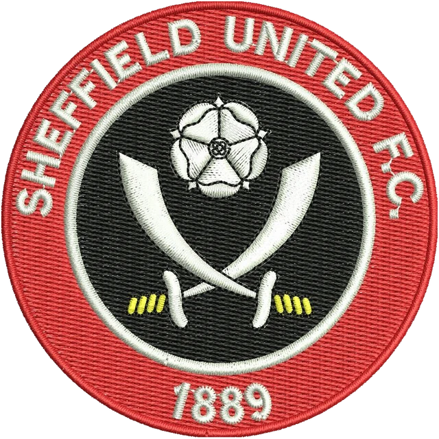 Stickdatei Sheffield United Football Club Logo Stickdatei auf Stoff gestickt